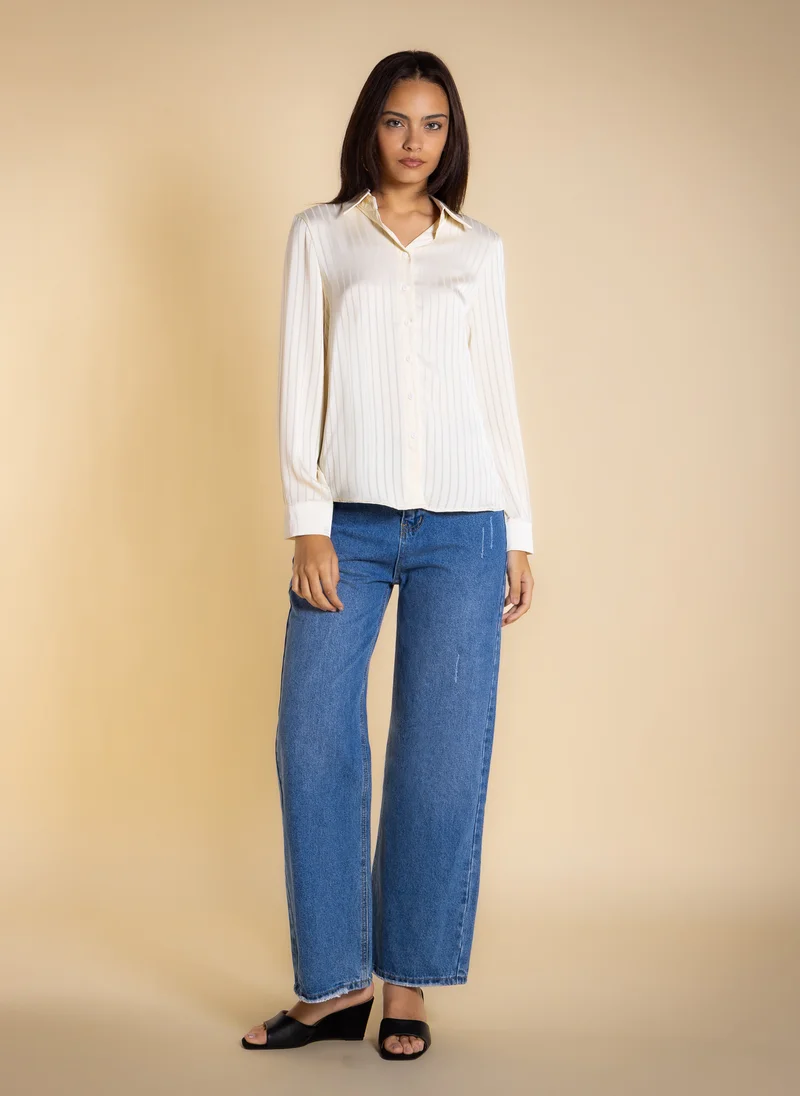 شايبس TEXTURED STRIPE SATIN SHIRT