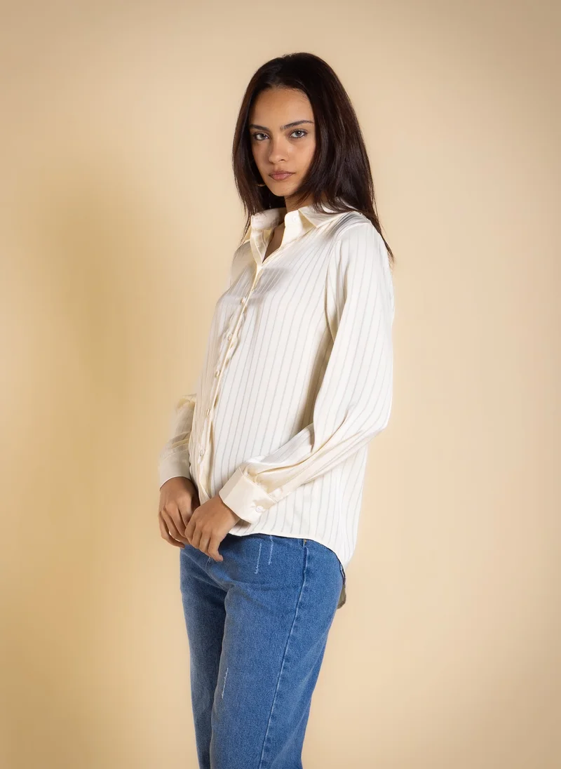 شايبس TEXTURED STRIPE SATIN SHIRT