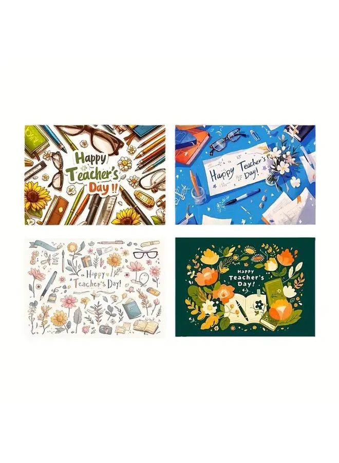 Teachers Day Greeting Cards 10pcs Set 4.49x3.15 Inch Handwritten Message Gift - Image 3