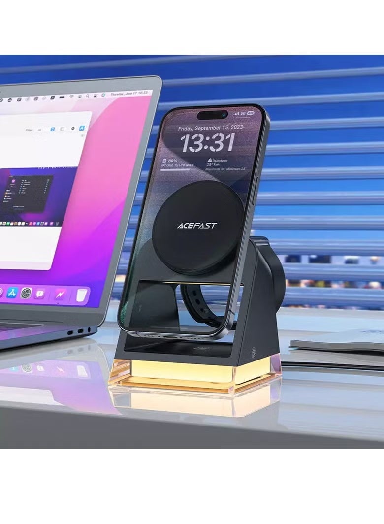 ACEFAST E17 Desktop 3-in-1 Wireless Charging Holder Black - Image 3