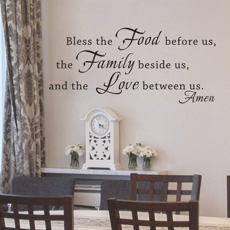 FlyWallD Kitchen Wall Decals Family Wall Decor Kitchen Stickers Prayer Quotes Dining Room Art Vinyl Lettering - Image 2