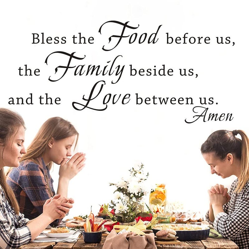FlyWallD Kitchen Wall Decals Family Wall Decor Kitchen Stickers Prayer Quotes Dining Room Art Vinyl Lettering - Image 4