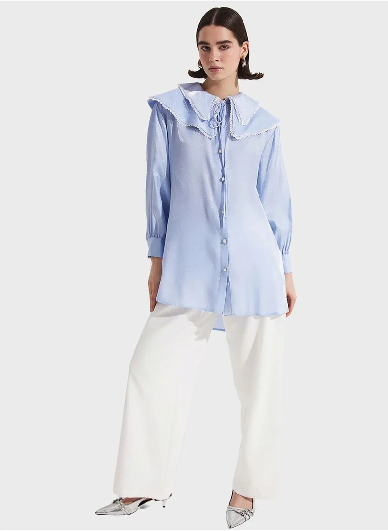JUNE Baby Collar Button Down Shirt