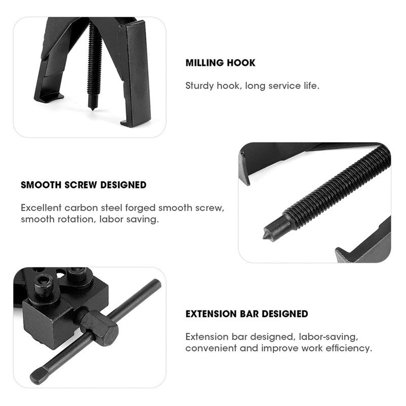 2-Claw Puller: Forged Carbon Steel 2-Claw Puller - High Hardness Toughness & Rust-Resistant Bearing Puller for Auto Mechanic Car Repair Maintenance - Image 1