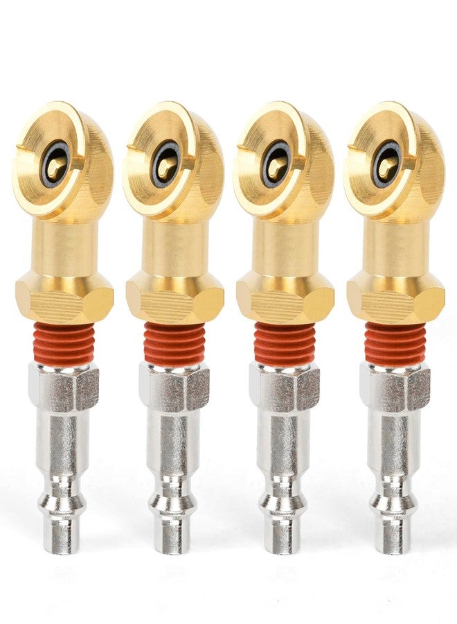 ChillWaves 1/4" Portable Air Chuck，Brass Closed Ball Inflator with 1/4" NPT Industrial Air Plug for Inflator Gauge Nozzle Compressor Accessories，Air Compressor Tire Attachment(4-PACK) - Image 1