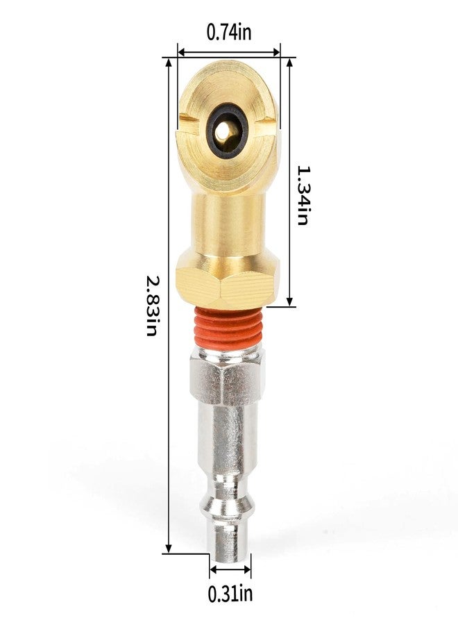 ChillWaves 1/4" Portable Air Chuck，Brass Closed Ball Inflator with 1/4" NPT Industrial Air Plug for Inflator Gauge Nozzle Compressor Accessories，Air Compressor Tire Attachment(4-PACK) - Image 2