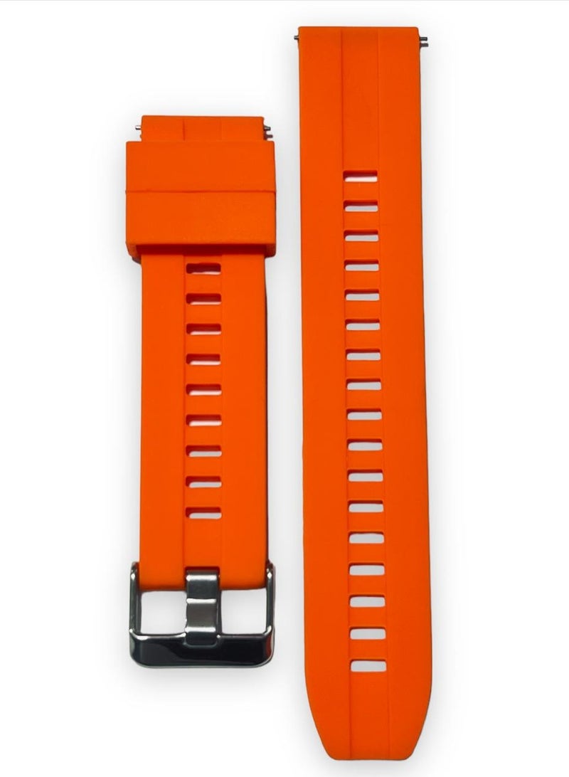 Soft Silicone Wriest Rubber Band Watch Strap Compatible with 22 mm Strap for CMF by Nothing Watch Pro 2 Smartwatch 1.32 inches - (Only Strap) ORANGE - Image 2