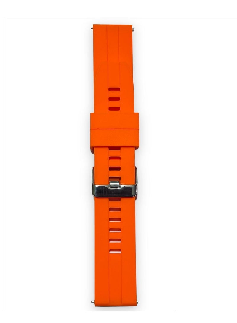Soft Silicone Wriest Rubber Band Watch Strap Compatible with 22 mm Strap for CMF by Nothing Watch Pro 2 Smartwatch 1.32 inches - (Only Strap) ORANGE - Image 3