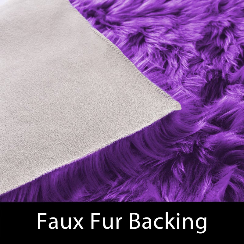 Latepis Small Area Rugs 3x4 Purple Faux Fur Rug Fluffy Carpet Shag Rug for Living Room Washable Furry Rugs for Bedroom Floor Room Rectangle - Image 3