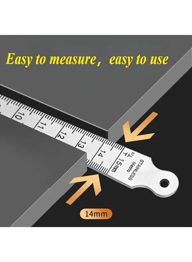 Stainless Steel Taper Gauge Double Scale Metric Imperial 1 15mm Welding Gap Inspection Tool Silvery - Image 3