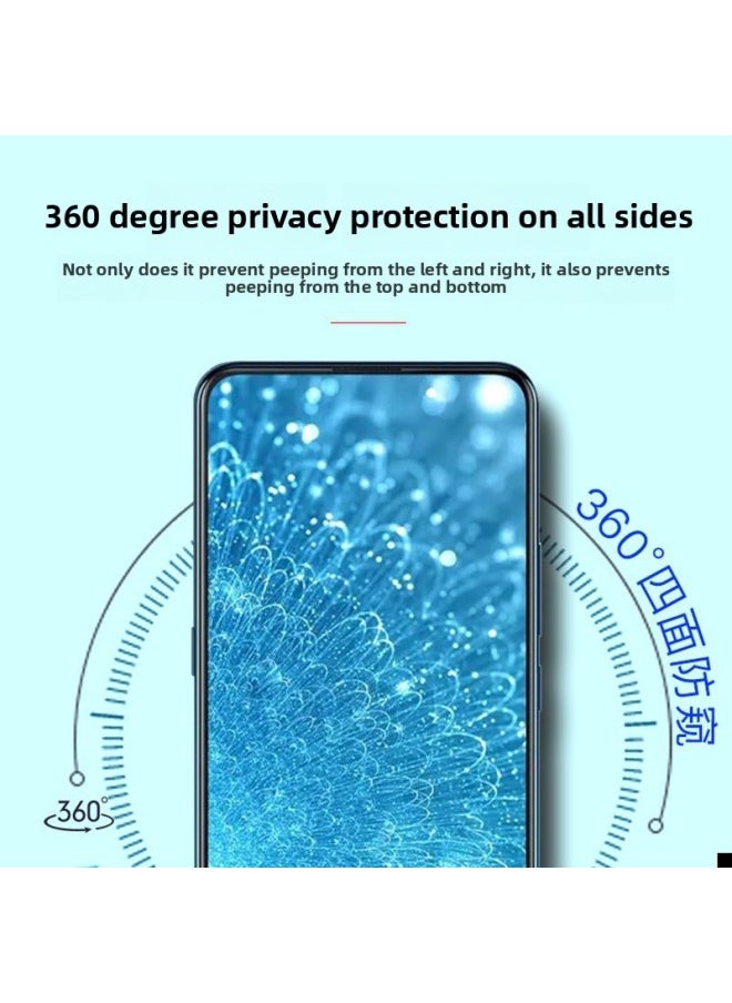 Generic - For OPPO Reno7/8 360 Degree Anti-peep Tempered Film FindX8 Rrno12F Four-sided Anti-peep Film-Color:360-degree Silk Screen Anti-peeping Belt Plate Black-Dimensions:Reno ACE - Image 1