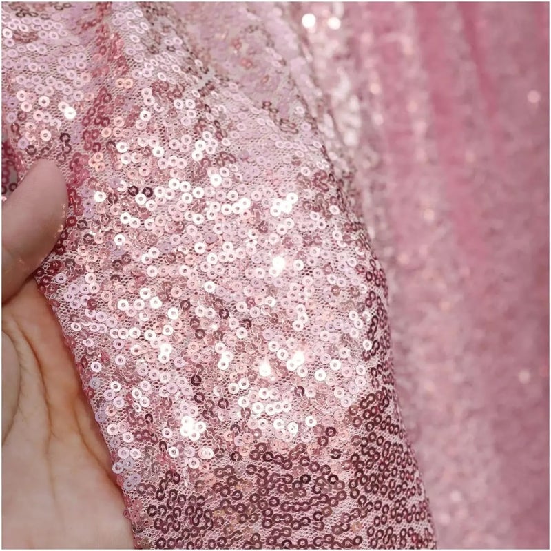Party Table Skirt Light Gold Sequin Table Skirt Tablecloth Glitter Sparkly Shimmer Rectangle Covers for Birthday Party Event Wedding(White,4ft 70x122cm) - Image 5