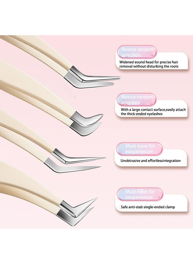 Generic 4 Straight Lash Tweezers for Eyelash Extensions - Pointed Tweezers, Anti-Rust, Stainless Steel Isolation Lash Supplies - Image 2