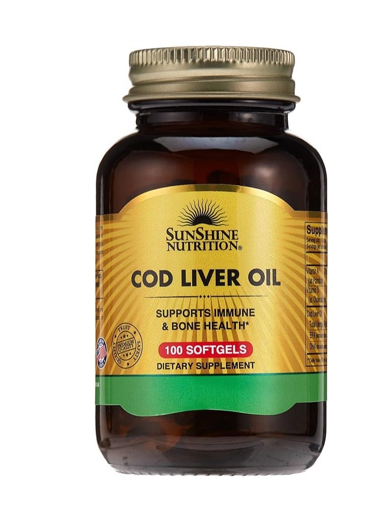 SUNSHINE NUTRITION Cod Liver Oil 100 Softgels  - Image 1