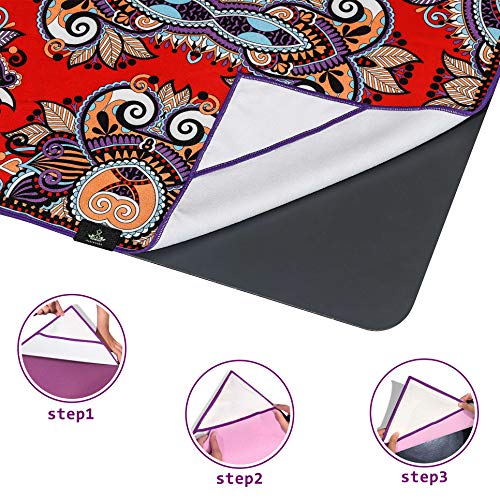 Heathyoga Non Slip Hot Yoga Towel, 100% Microfiber Non Slip Yoga Mat Towel for Hot Yoga, Pilates and Fitness, Exclusive Corner Pockets Design + Free Spray Bottle - Image 5