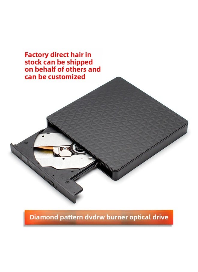 Generic - External USB Drive Burner CD/DVD RW Burner Desktop Notebook Mobile Optical Drive Box Production Factory-Color:DVD Without Burning - Image 1