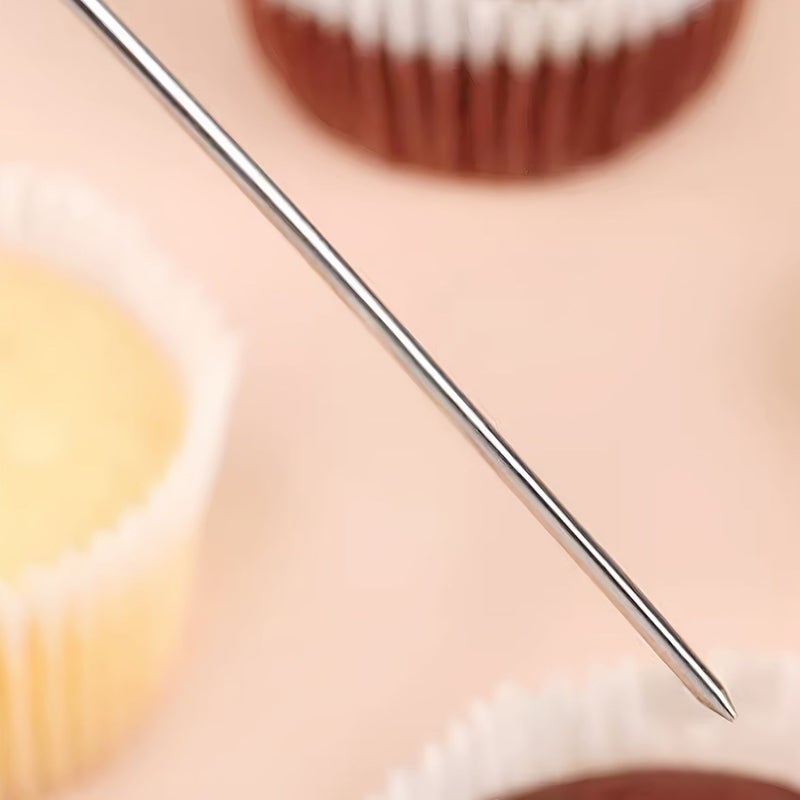 Pink Cake Detection Needle For Cupcakes Bread Muffins Stainless Steel Baking Tool Model B - Image 3