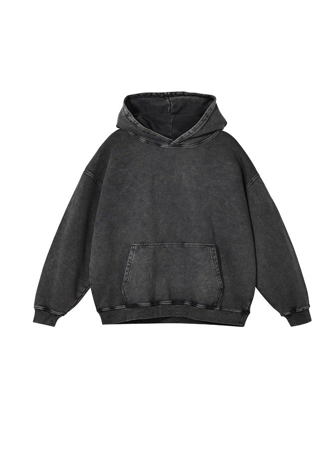 NIBEMINENT American Retro  Sweatshirt for Men and Women Spring and Autumn Washed Vintage  Loose Hooded Jacket - Image 1