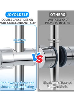 Excefore Shower Head Holder, Shower Holder Bracket 16-27 mm Diameter Chrome-Plated + ABS Design Hand Adjustable Shower Head Holders Replacement Easy Installation for Slide Rod Includes 2 Hooks  - Image 3