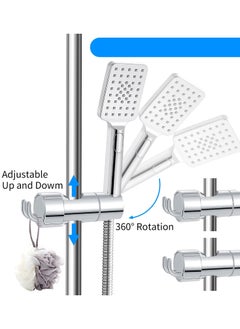 Excefore Shower Head Holder, Shower Holder Bracket 16-27 mm Diameter Chrome-Plated + ABS Design Hand Adjustable Shower Head Holders Replacement Easy Installation for Slide Rod Includes 2 Hooks  - Image 4