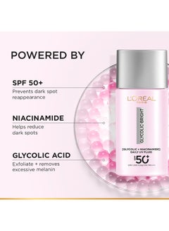L'OREAL PARIS Glycolicbright Uv Fluid Spf 50+ Pa++++ Anti-Dark Spot Sunscreen With Glycolic Acid + Niacinamide, Reduce Dark Spots 50 Ml  - Image 3