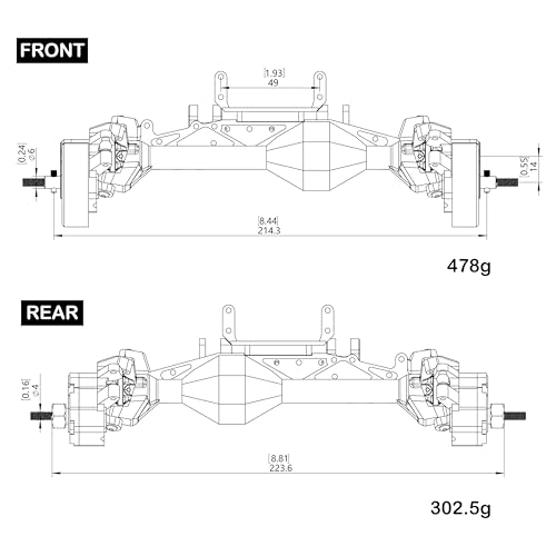MEUS RACING Cheat Code Capra 1.9 ISO Axles Kit for Axial Capra 1.9 4X4 and DIY SCX10 SCX10 II Upgrades (4WS-Silver) - Image 2