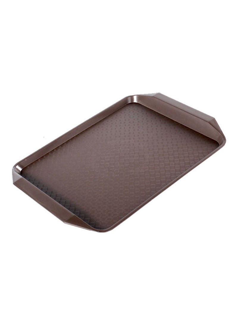NIBEMINENT 17-Inch x 12-Inch Rectangular Non-slip Surface Serving Tray Coffee 43x2.5x30cm  - Image 1