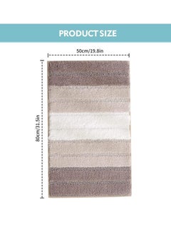 TYCOM Tycom Bathroom Rugs Bath Mat Non Slip Fluffy Soft Plush Microfiber Shower Carpet Rug Washable Non-Slip Carpet Mat for Bathroom Floor 50 By 80 CM Beige.  - Image 2