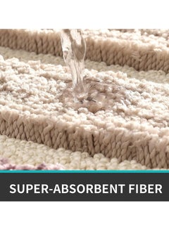 TYCOM Tycom Bathroom Rugs Bath Mat Non Slip Fluffy Soft Plush Microfiber Shower Carpet Rug Washable Non-Slip Carpet Mat for Bathroom Floor 50 By 80 CM Beige.  - Image 3