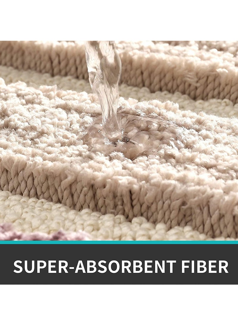 TYCOM Tycom Bathroom Rugs Bath Mat Non Slip Fluffy Soft Plush Microfiber Shower Carpet Rug Washable Non-Slip Carpet Mat for Bathroom Floor 50 By 80 CM Beige.  - Image 3