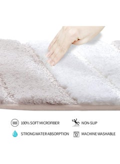 TYCOM Tycom Bathroom Rugs Bath Mat Non Slip Fluffy Soft Plush Microfiber Shower Carpet Rug Washable Non-Slip Carpet Mat for Bathroom Floor 50 By 80 CM Beige.  - Image 5