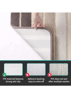 TYCOM Tycom Bathroom Rugs Bath Mat Non Slip Fluffy Soft Plush Microfiber Shower Carpet Rug Washable Non-Slip Carpet Mat for Bathroom Floor 50 By 80 CM Beige.  - Image 4
