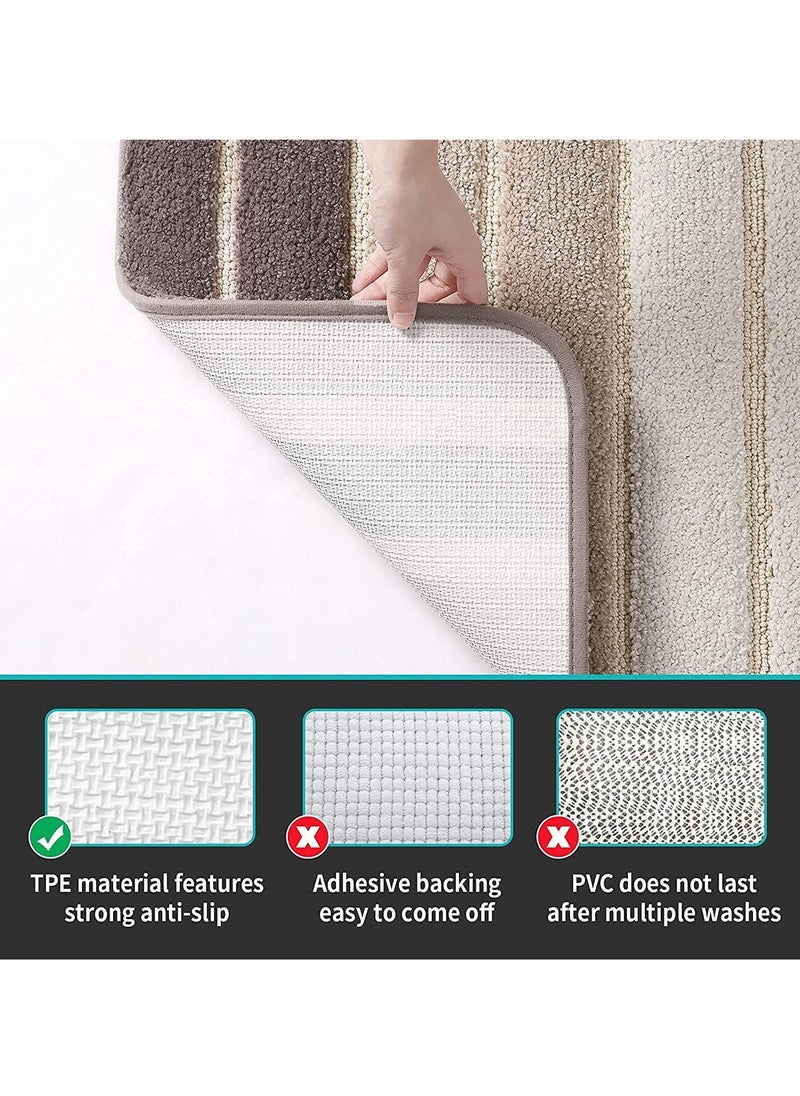 TYCOM Tycom Bathroom Rugs Bath Mat Non Slip Fluffy Soft Plush Microfiber Shower Carpet Rug Washable Non-Slip Carpet Mat for Bathroom Floor 50 By 80 CM Beige.  - Image 4