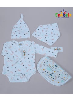 Baby Sleepsuit & Bodysuit Set Soft Cotton Baby Bodysuit Cozy, Breathable, and Gentle on Skin, Swaddle/Sleep Suit/Body Suit/Burp Cloth/Cap/Bib for New Born Infant Size Age 0+ Months