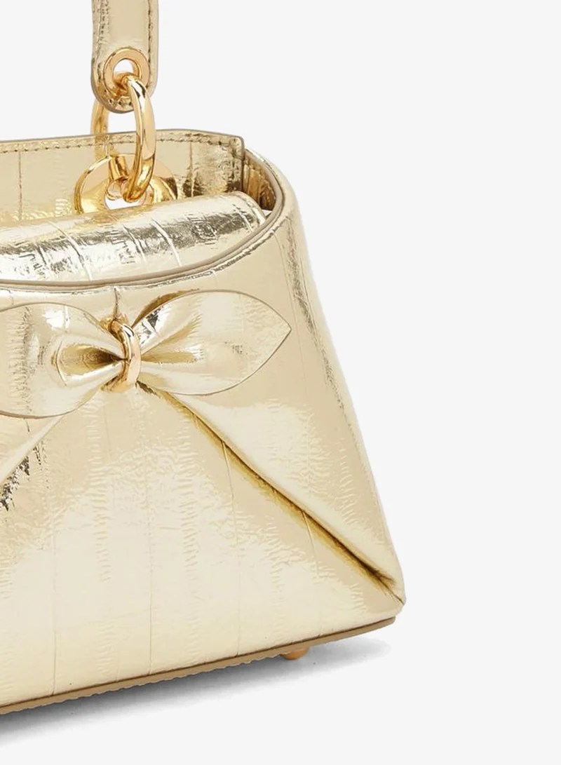 Celeste GOLD Bow Accent Crossbody Bag With Top Handle for Women | Best Price UAE