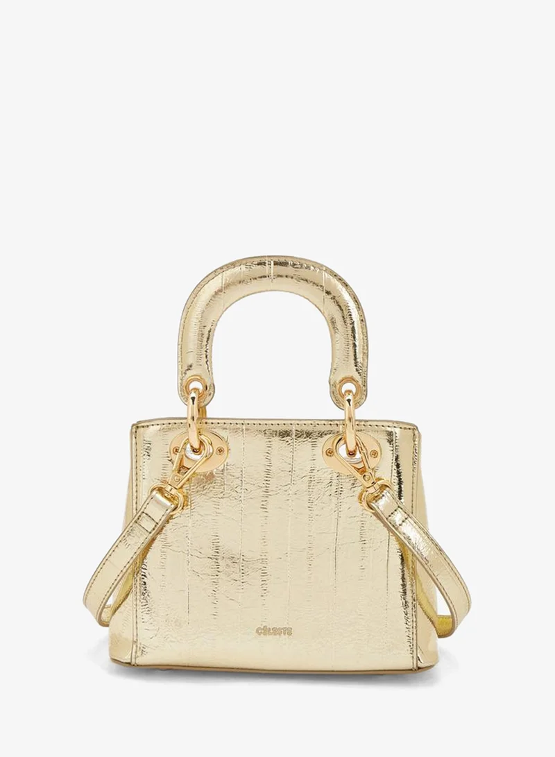 Celeste GOLD Bow Accent Crossbody Bag With Top Handle for Women | Best Price UAE