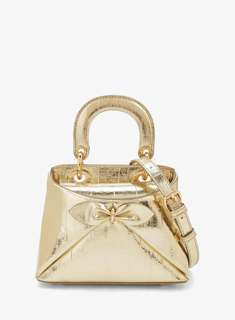 Bow Accent Crossbody Bag With Top Handle