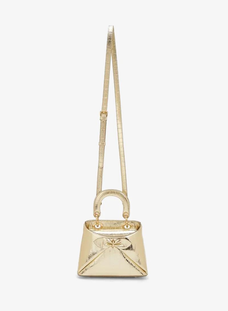 Celeste GOLD Bow Accent Crossbody Bag With Top Handle for Women | Best Price UAE