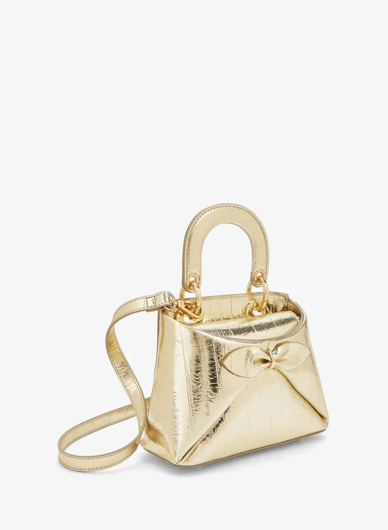 Celeste GOLD Bow Accent Crossbody Bag With Top Handle for Women | Best Price UAE