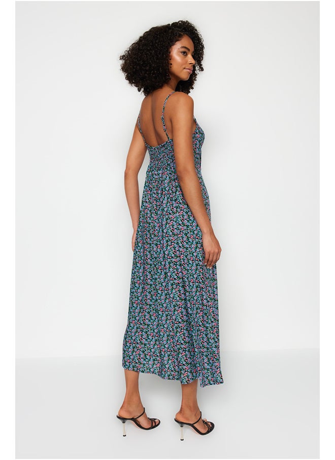 trendyol - Multicolored Tie Detailed Strappy Woven Dress TWOSS23EL02440 - Image 1