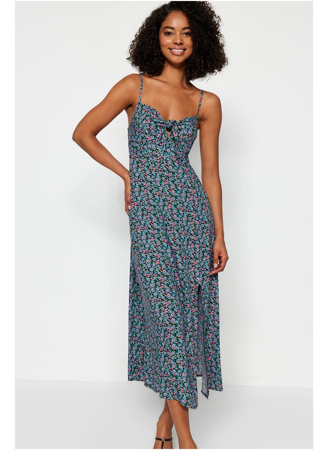 trendyol - Multicolored Tie Detailed Strappy Woven Dress TWOSS23EL02440 - Image 1