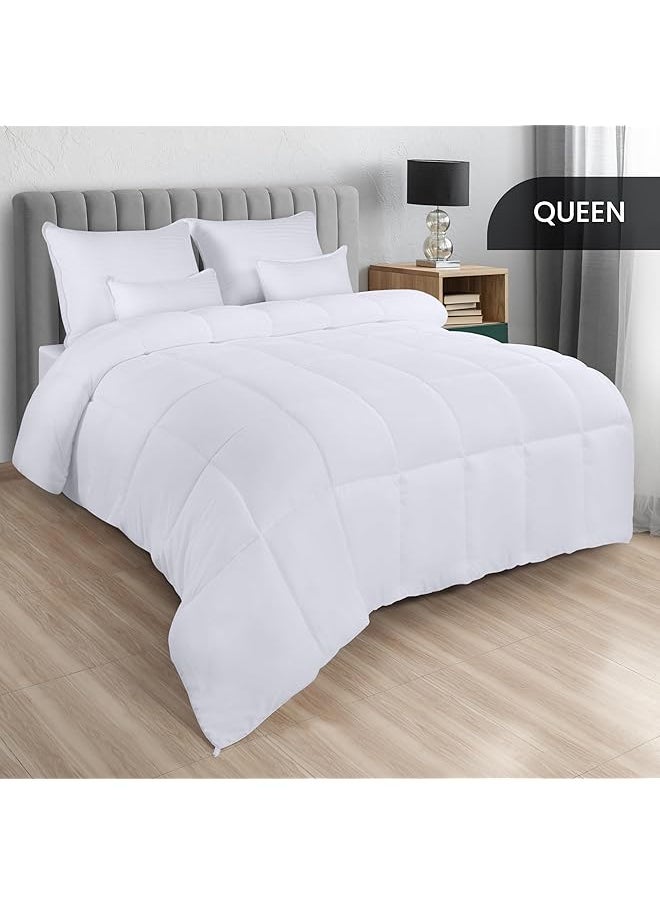 erorex Comforter All Season Comforters Queen Size Plush Siliconized Fiberfill White Bed Comforter Box Stitched  - Image 2