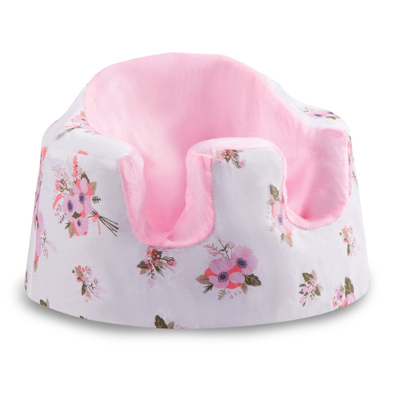 SMTTW Seat Cover Compatible with Bumbo Seat, Summer Cooling Breathable Seat Cover for Baby Boy Girl (White Flower) - Image 1