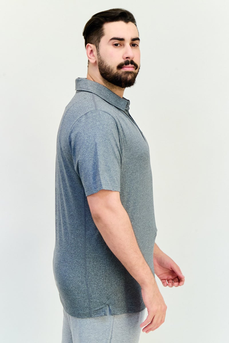 SKECHERS Men Sportswear Fit Short Sleeve Outdoor Polo Shirt, Grey - Image 4