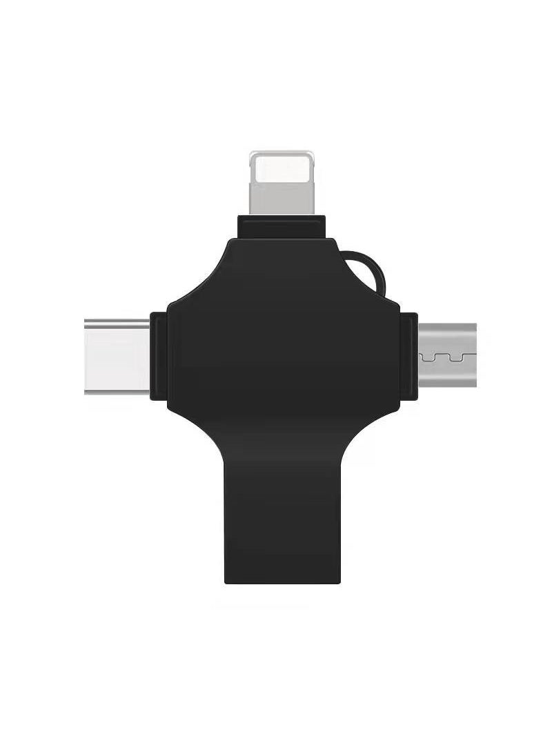 Computer mobile phone Cross four in one for Apple Android Huawei Type-C multi-function OTG USB wholesale Dark night Black 