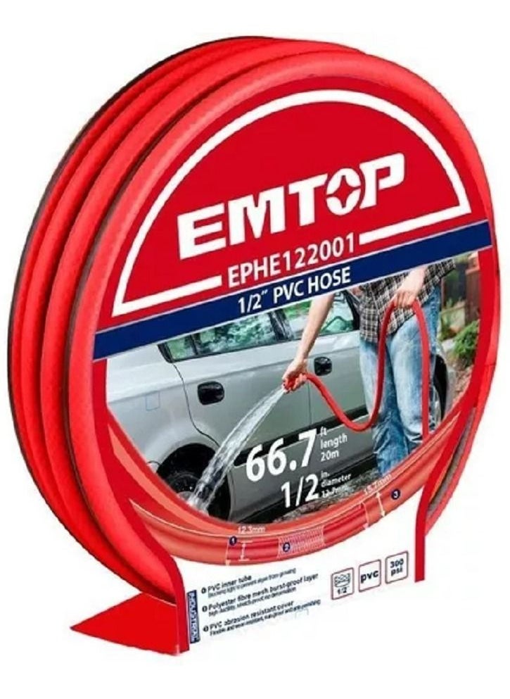 EMTOP - PVC hose 1/2inch 20M - Image 1