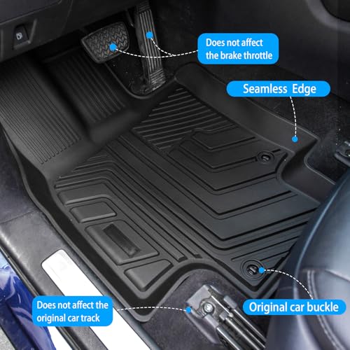 Bomely Floor Mats Compatible with 2020-2025 Toyota Highlander Cargo Liner Back Seat Cover Hybrid Fuel 2024 7 Seats Highlander Accessories (2020-2025,Floor Mats+Trunk Mat with Backrest Mat) - Image 3
