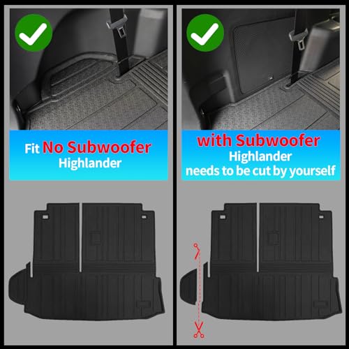 Bomely Floor Mats Compatible with 2020-2025 Toyota Highlander Cargo Liner Back Seat Cover Hybrid Fuel 2024 7 Seats Highlander Accessories (2020-2025,Floor Mats+Trunk Mat with Backrest Mat) - Image 4