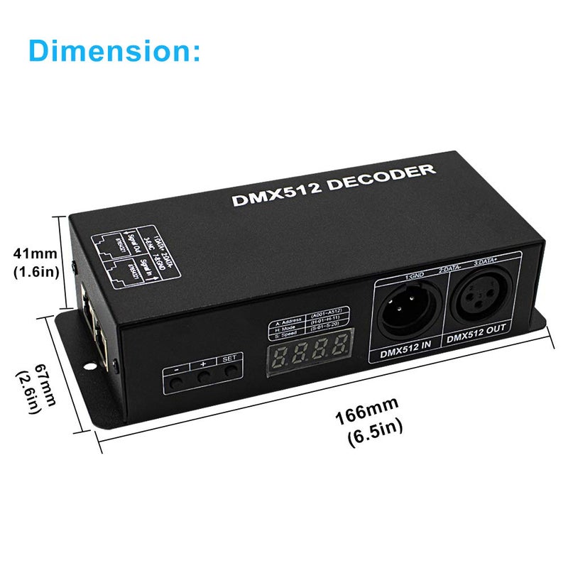 Amki Dmx Controller 3CH dmx 512 controller Dmx Decoder for LED RGB Strip or Lights Dmx512 controller Digital Display Decoder, Dimming Driver DC12V-24V(3 Channel(with display)) - Image 4