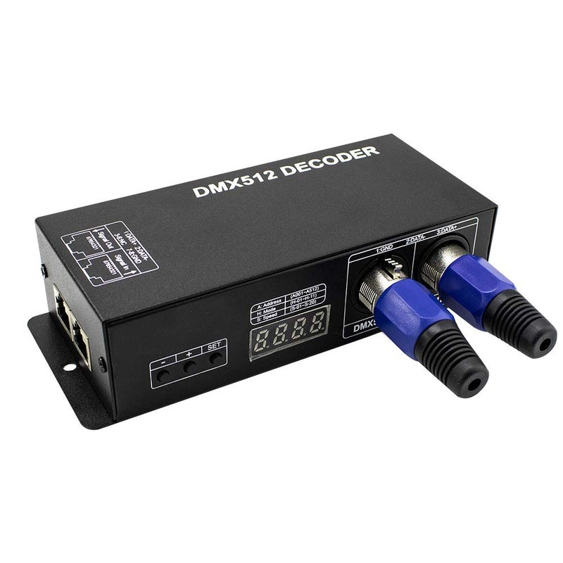 Amki Dmx Controller 3CH dmx 512 controller Dmx Decoder for LED RGB Strip or Lights Dmx512 controller Digital Display Decoder, Dimming Driver DC12V-24V(3 Channel(with display)) - Image 1